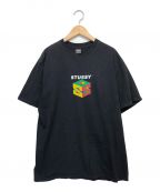 OLD STUSSYオールドステューシー）の古着「半袖プリントTシャツ」｜ブラック