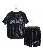 SUPREMEシュプリーム）の古着「FLORAL VELOUR BASEBALL JERSEY SETUP」｜ブラック