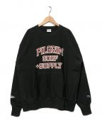 Champion REVERSE WEAVE×Pilgrim Surf+Supplyチャンピオン リバース ウィーブ×ピルグリム サーフサプライ）の古着「24AW カンガルーポケットクルーネックスウェット」｜ダークグリーン