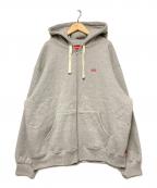 SUPREMEシュプリーム）の古着「22AW Small Box Drawcord Zip Up Hooded Sweatshirt / スモールボックスロゴジップパーカー」｜グレー