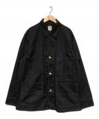 Needles×SMITH'Sニードルズ×スミス）の古着「Coverall Cotton Twill / パピヨン刺繍コットンツイルカバーオール」｜ブラック×パープル