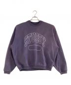 stussyステューシー）の古着「VARSITY OVERSIZED CREW」｜パープル