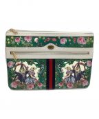 GUCCI×ヒグチ ユウコグッチ×）の古着「セカンドバッグ GGスプリームキャンバス」｜グリーン×ホワイト