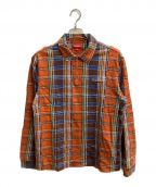 SUPREMEシュプリーム）の古着「Plaid Zip Up L/S POLO」｜オレンジ