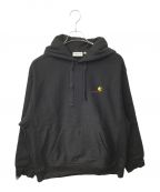 CarHarttカーハート）の古着「HOODED AMERICAN SCRIPT SHIRT」｜ブラック