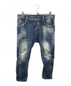 DSQUARED2ディースクエアード）の古着「Light Sandy Slash Wash Tidy Biker Jeans」｜インディゴ