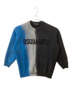 DSQUARED2ディースクエアード）の古着「GRADIENT LOGO SWEATSHIRT　2022ﾓﾃﾞﾙ」｜ブルー×ブラック