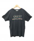 GUCCIグッチ）の古着「ロゴTシャツ」｜ブラック