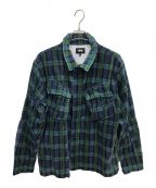 stussyステューシー）の古着「Velveteen Jungle SHIRT」｜グリーン