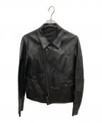 PAUL SMITHポールスミス）の古着「ラムスキン ダブルライダースジャケット／LAMB SKIN DOUBLE RIDERS JACKET」｜ブラック