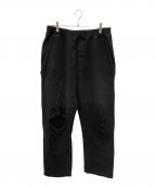 DSQUARED2ディースクエアード）の古着「ダメージ加工コットンスウェットパンツ／DISTRESSED EFFECT COTTON SWEAT PANTS」｜ブラック