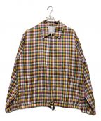 AURALEEオーラリー）の古着「GIZA LIGHT WEIGHT DOUBLE-CLOTH ZIP BLOUSON MIX MADRAS CHECK [A22SB01GN]」｜ベージュ