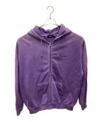 X-LARGEエクストララージ）の古着「PIGMENT DYED EMBOSS LOGO ZIP HOODED SWEAT(ピグメントダイ　エンボスロゴ　ジップフーデッドスウェット」｜パープル