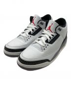 NIKEナイキ）の古着「JORDAN BRAND AIR JORDAN 3 RETRO CEMENT GREY（ジョーダン ブランド エア ジョーダン 3 レトロ セメント グレー）」｜ホワイト×ブラック×パープル