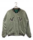 TAILOR東洋テーラートウヨウ）の古着「Mid 1950s Style Velveteen Souvenir Jacket（ミッド 1950s スタイル ヴェルヴェッティーン スーベニア ジャケット）」｜グレー×グリーン