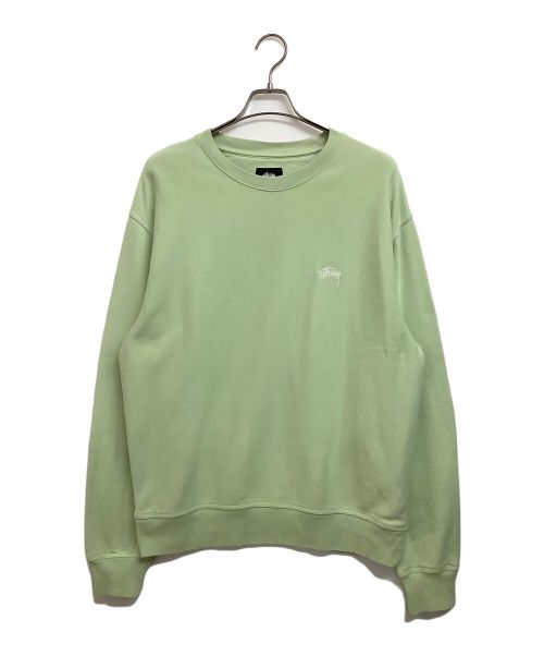 stussy（ステューシー）stussy (ステューシー) ワンポイントロゴプルオーバー ライトグリーン サイズ:Lの古着・服飾アイテム