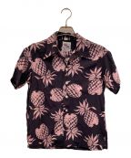 Duke Kahanamoku×Sun Surfデュークカハナモク×サンサーフ）の古着「アロハシャツ」｜ネイビー×ピンク