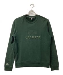 LACOSTE（ラコステ）の古着「ロゴ&ネーム刺しゅうクルーネックスウェット」｜グリーン