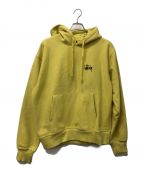 stussyステューシー）の古着「BIG STOCK HOODIE」｜イエロー