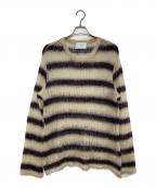 SUGARHILLシュガーヒル）の古着「MOHAIR STRIPE PULLOVER」｜ベージュ×ブラック