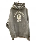 A BATHING APE×JJJJoundアベイシングエイプ×ジョウンド）の古着「プルオーバーパーカー　A BATHING APE（アベイシングエイプ）　JJJJound（ジョウンド）　001PPH731909C」｜グレー