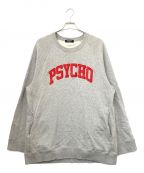 UNDERCOVERアンダーカバー）の古着「Dameged Wide Sweatshirt PSYCHO Patch」｜グレー