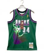 MITCHELL & NESSミッチェルアンドネス）の古着「NBA Swingman Alternate Jersey Bucks 96 Ray Allen」｜グリーン