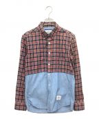 Mr.Gentlemanミスタージェントルマン）の古着「CHAMBRAY CHECK SHIRTS」｜レッド×ネイビー×ブルー