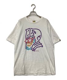 BAPE BY A BATHING APE（ベイプバイアベイシングエイプ）の古着「プリントカットソー」｜ホワイト×パープル