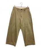 UNIVERSAL PRODUCTS.ユニバーサルプロダクツ）の古着「NO TUCK WIDE CHINO TROUSERS」｜ベージュ