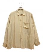 URUウル）の古着「OPEN COLLAR L/S SHIRTS（オープンカラーシャツ）」｜ベージュ