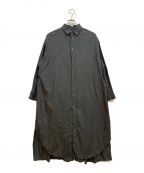 Graphpaperグラフペーパー）の古着「Broad L/S Oversized Shirt Dress ブロードロングスリーブオーバーサイズドシャツドレス」｜チャコールグレー