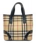 BURBERRY LONDON (バーバリーロンドン) ノバチェック柄ハンドバッグ ベージュ×ブラック：32000円