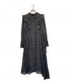 Ameriアメリ）の古着「POWER SHOULDER FRILL DRESS」｜ブラック