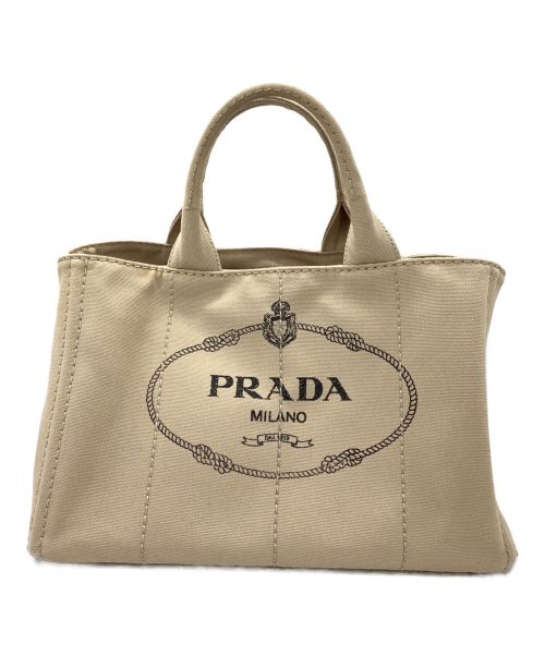 PRADA（プラダ）PRADA (プラダ) カナパ ファブリック ハンドバッグ ベージュの古着・服飾アイテム