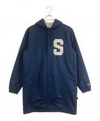 stussy×Championステューシー×チャンピオン）の古着「stussy×Champion ベンチコート」｜ネイビー