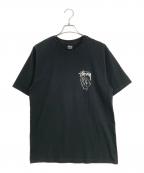 stussyステューシー）の古着「SHUFFLE PIGMENT DYED TEE」｜ブラック