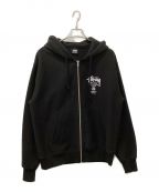 stussyステューシー）の古着「24SS WORLD TOUR ZIP HOOD」｜ブラック×ホワイト