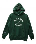 Champion REVERSE WEAVE×BEAMS GOLFチャンピオン リバース ウィーブ×ビームスゴルフ）の古着「プルオーバーパーカー」｜グリーン