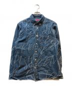 SUPREMEシュプリーム）の古着「Handwriting Jacquard Denim Shirt」｜ブルー