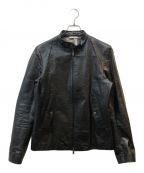 Paul Smith COLLECTIONポールスミス コレクション）の古着「LEATHER SINGLE RIDERS JACKET」｜ブラック