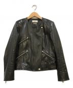 ISABEL MARANT ETOILEイザベルマランエトワール）の古着「LEATHER JACKET ダブルライダース ラムレザージャケット」｜ブラック