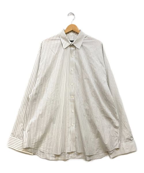 DRESSEDUNDRESSED（ドレスドアンドレスド）DRESSEDUNDRESSED (ドレスドアンドレスド) XXL PINSTRIPE COLOR BLOCK SHIRT ホワイト×ブルー サイズ:2の古着・服飾アイテム