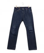 SCYEBASICSサイベーシックス）の古着「Selvedge Denim Used Wash Straight Leg Jeans セルヴィッジデニムパンツ」｜インディゴ