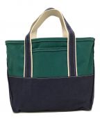 BEAMS PLUS×BEAMS BOY×L.L.Beanビームスプラス×ビームスボーイ×エルエルビーン）の古着「別注 Deep Bottom Deluxe Boat and Tote Large トートバッグ」｜ネイビー×グリーン