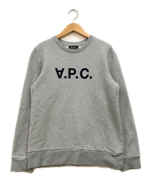 A.P.C.アーペーセー）の古着「反転ロゴプリントスウェット」｜グレー×ブラック