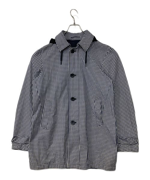 HERNO（ヘルノ）HERNO (ヘルノ) ギンガムフーデッドコート ネイビー サイズ:50の古着・服飾アイテム