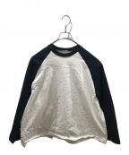 is-nessイズネス）の古着「BALLOON RAGLAN LONG SLEEVE T SHIRT」｜ホワイト×ブラック