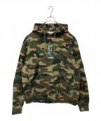 BlackEyePatchブラックアイパッチ）の古着「CAMOUFLAGE HWC LABEL HOODIE」｜グリーン