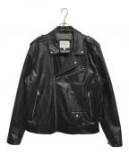 GUESS LOS ANGELESゲス）の古着「KEENE FAUX-SUEDE MOTO JACKET」｜ブラック